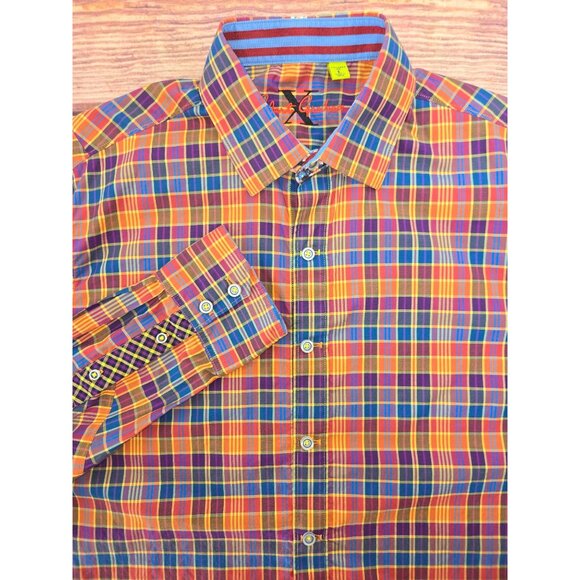 Robert Graham X Mens Tailored Fit Plaid Button-Down Shirt Large - Picture 5 of 8